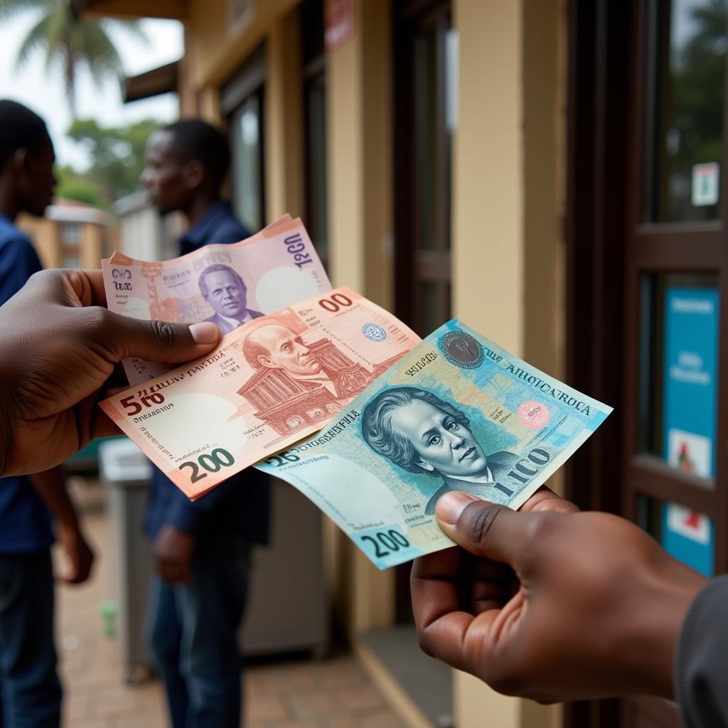 Exchanging currency in Central Africa