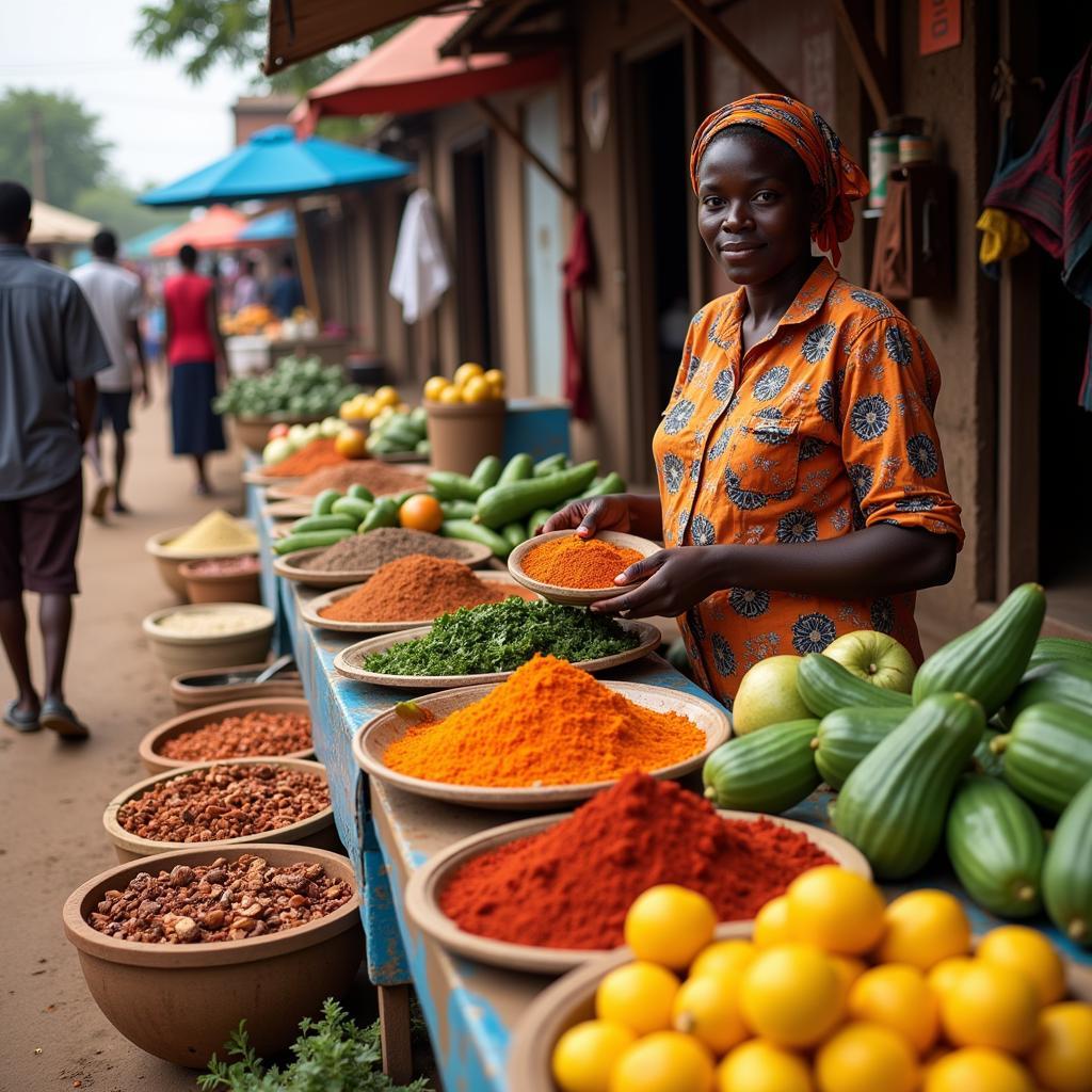 Local market produce in Central Africa