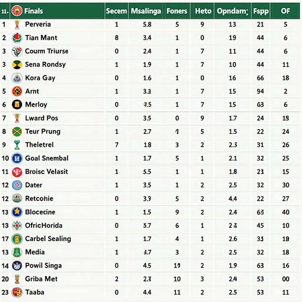 2016-17 South African Premier Division League Table