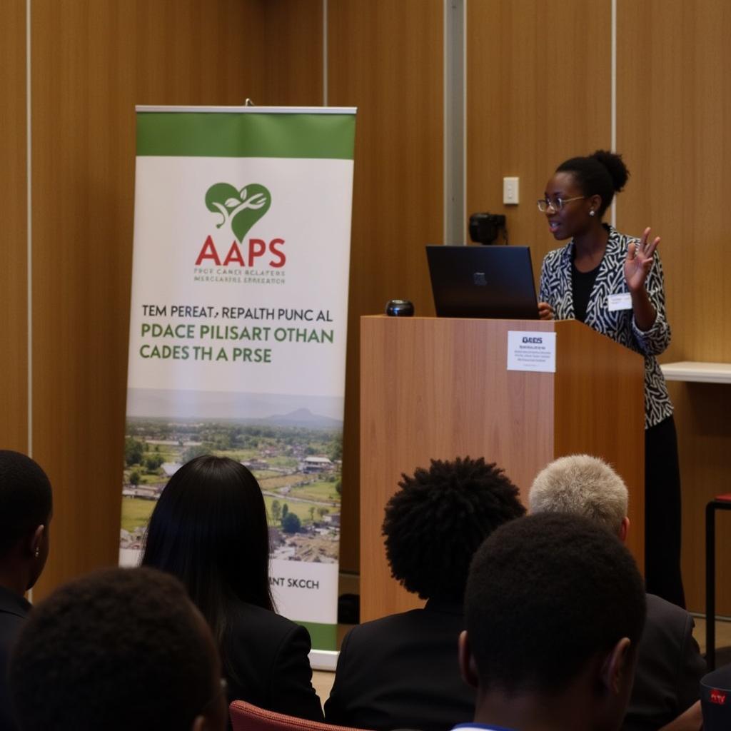 AAPS representative speaking at a health policy conference