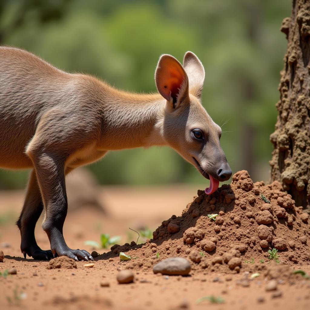 Aardvark foraging for termites