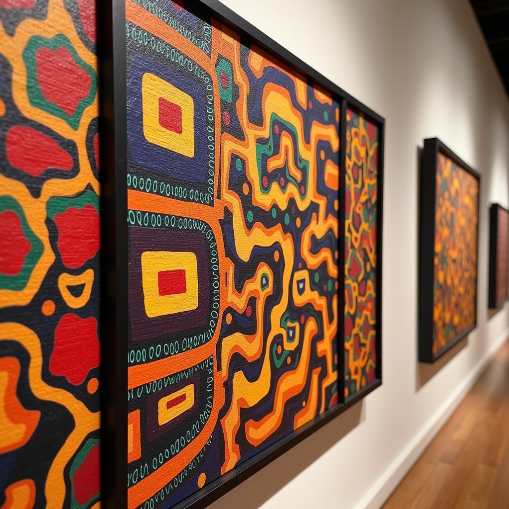 Abstract painting with African motifs in NYC