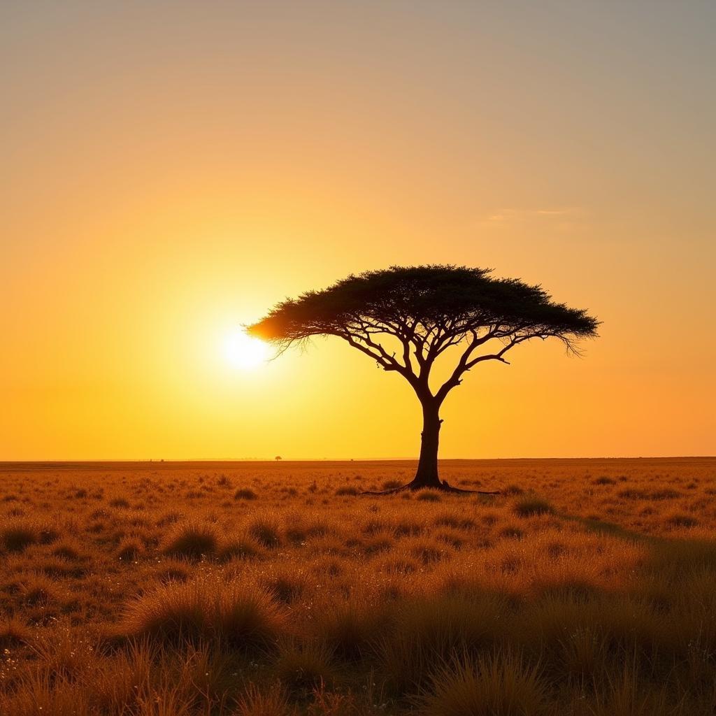 Acacia Tree on African Savanna