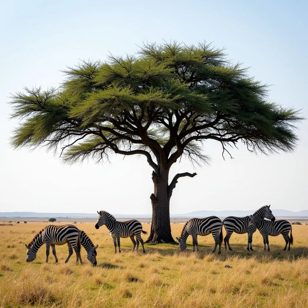 Acacia Tree and Savanna Symbiosis