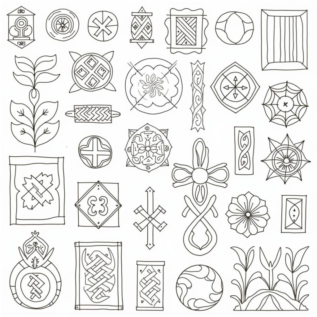 Adinkra Symbols Pattern Drawing