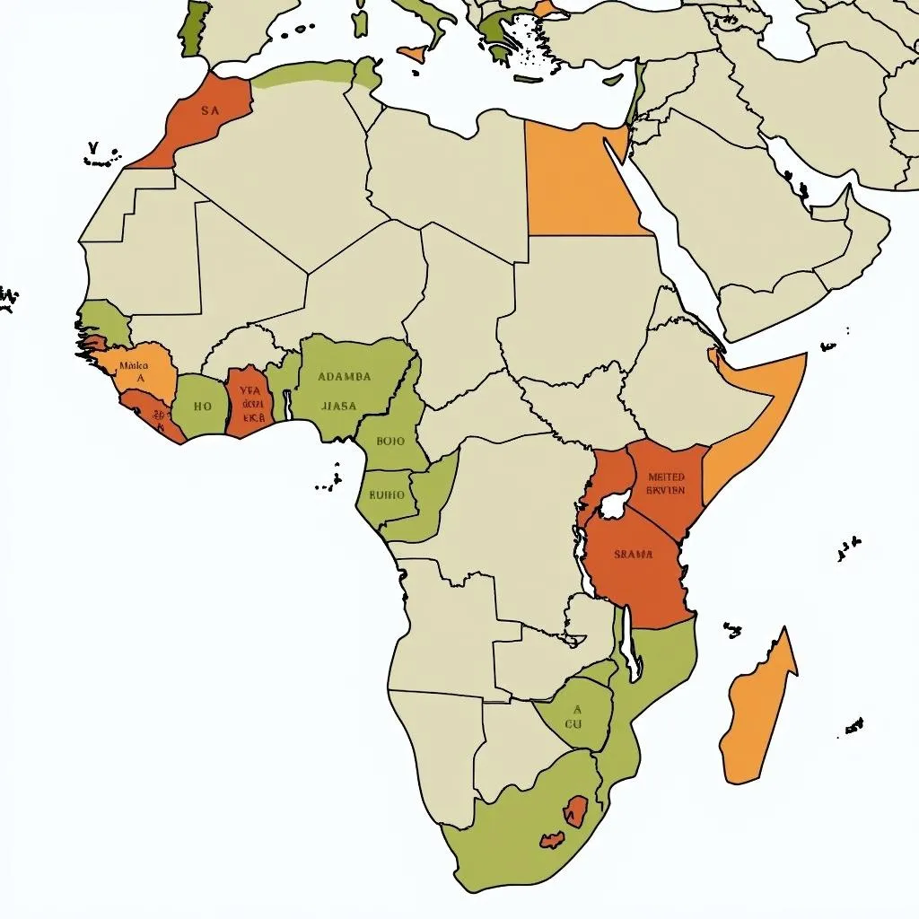 Map of African Time Zones