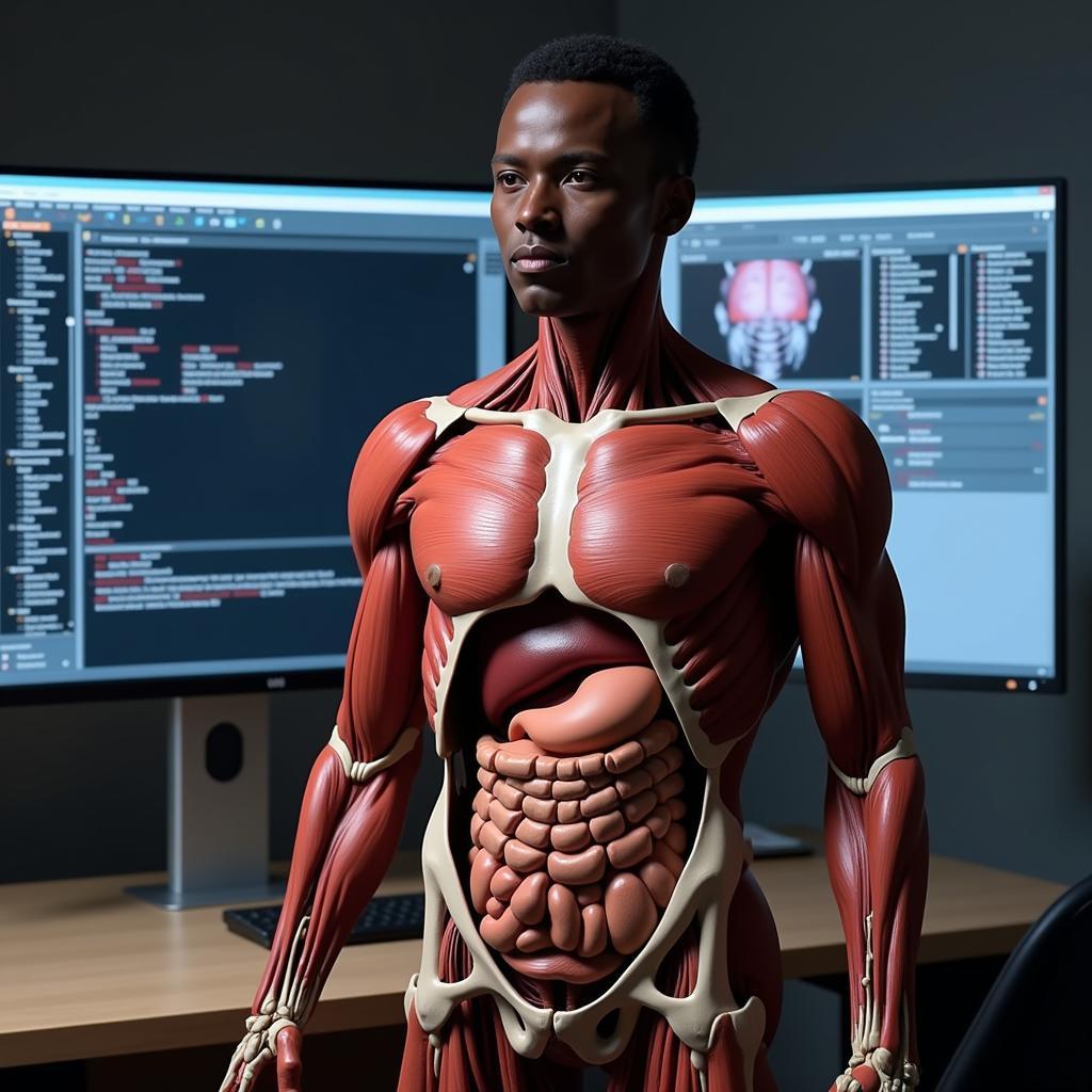 African 3D Man Medical Visualization