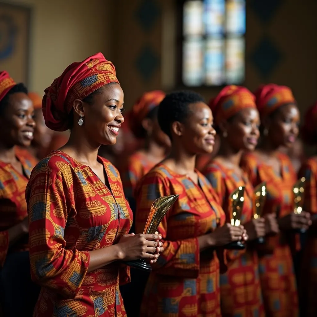 Award ceremony at an African academy