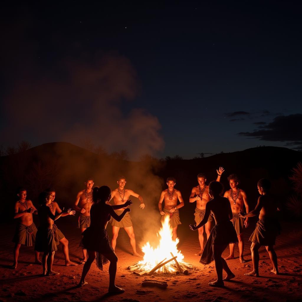 San people performing a traditional trance dance