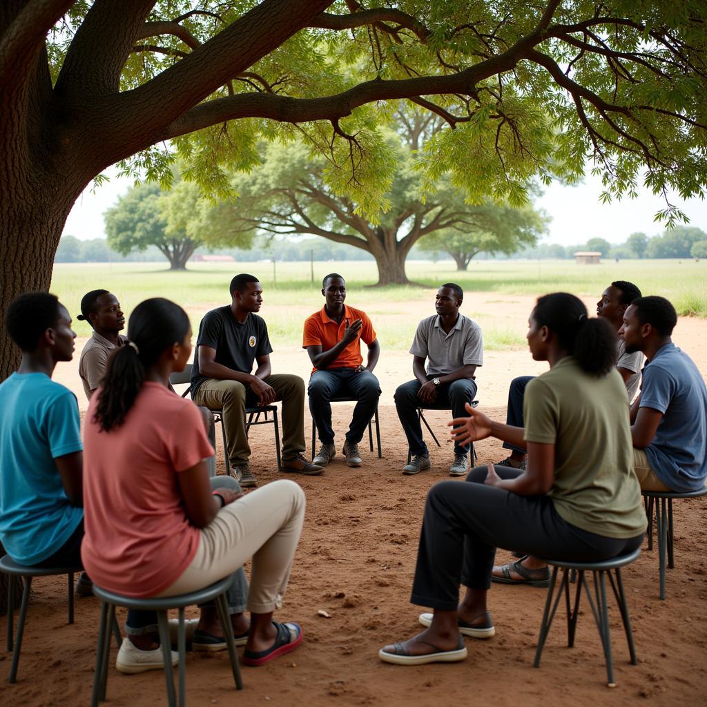 African Community Meeting Discussing Environmental Protection