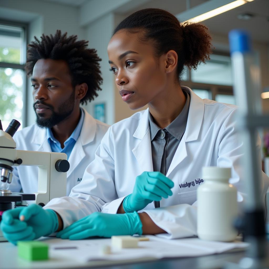 African Agricultural Researchers in the Lab