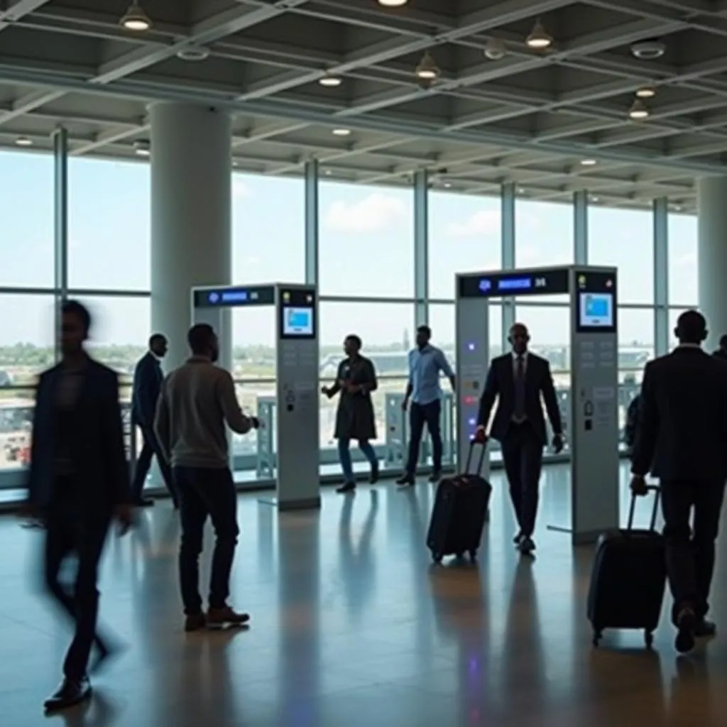 Image showcasing safety procedures in an African airport