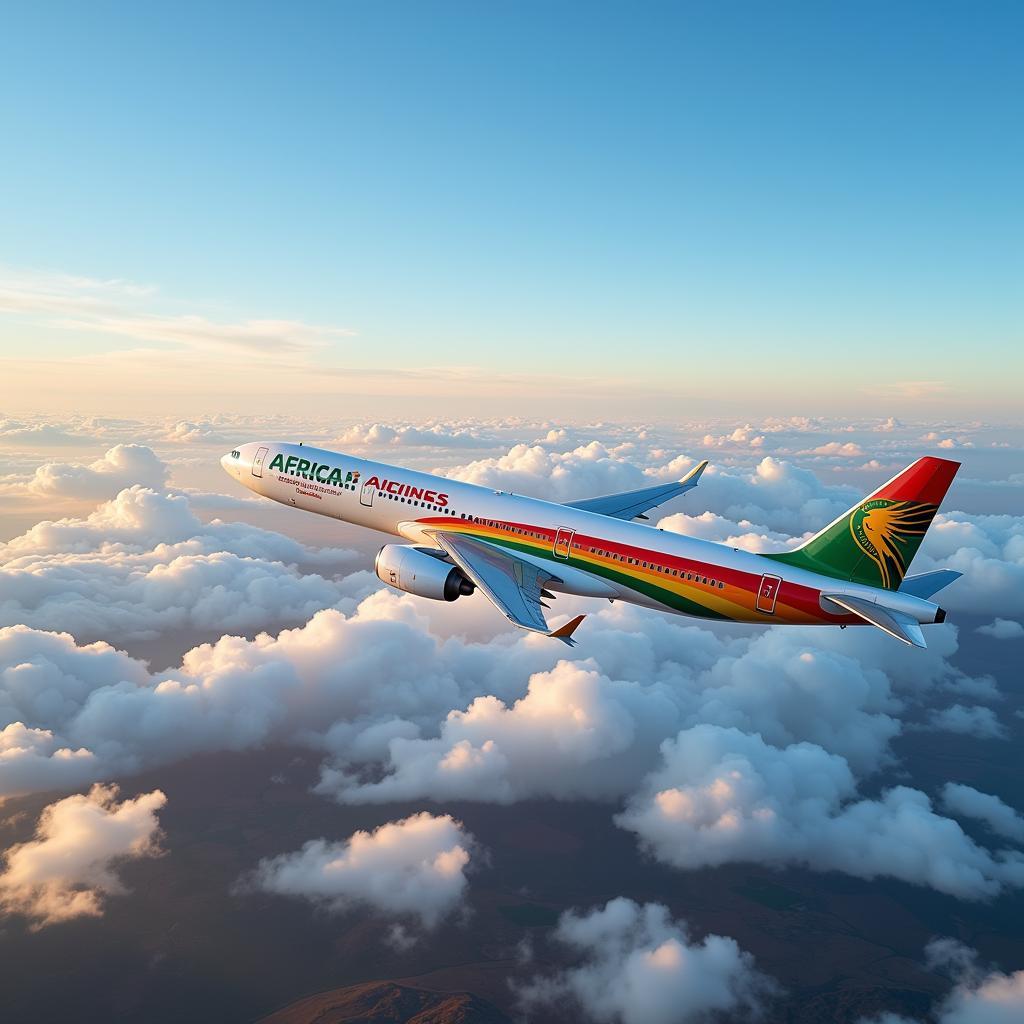 African Airplane Soaring Through the Sky