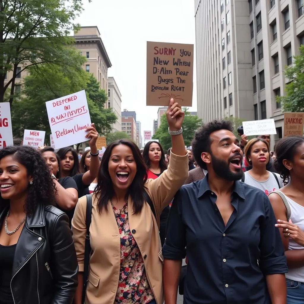 African American activists marching for civil rights