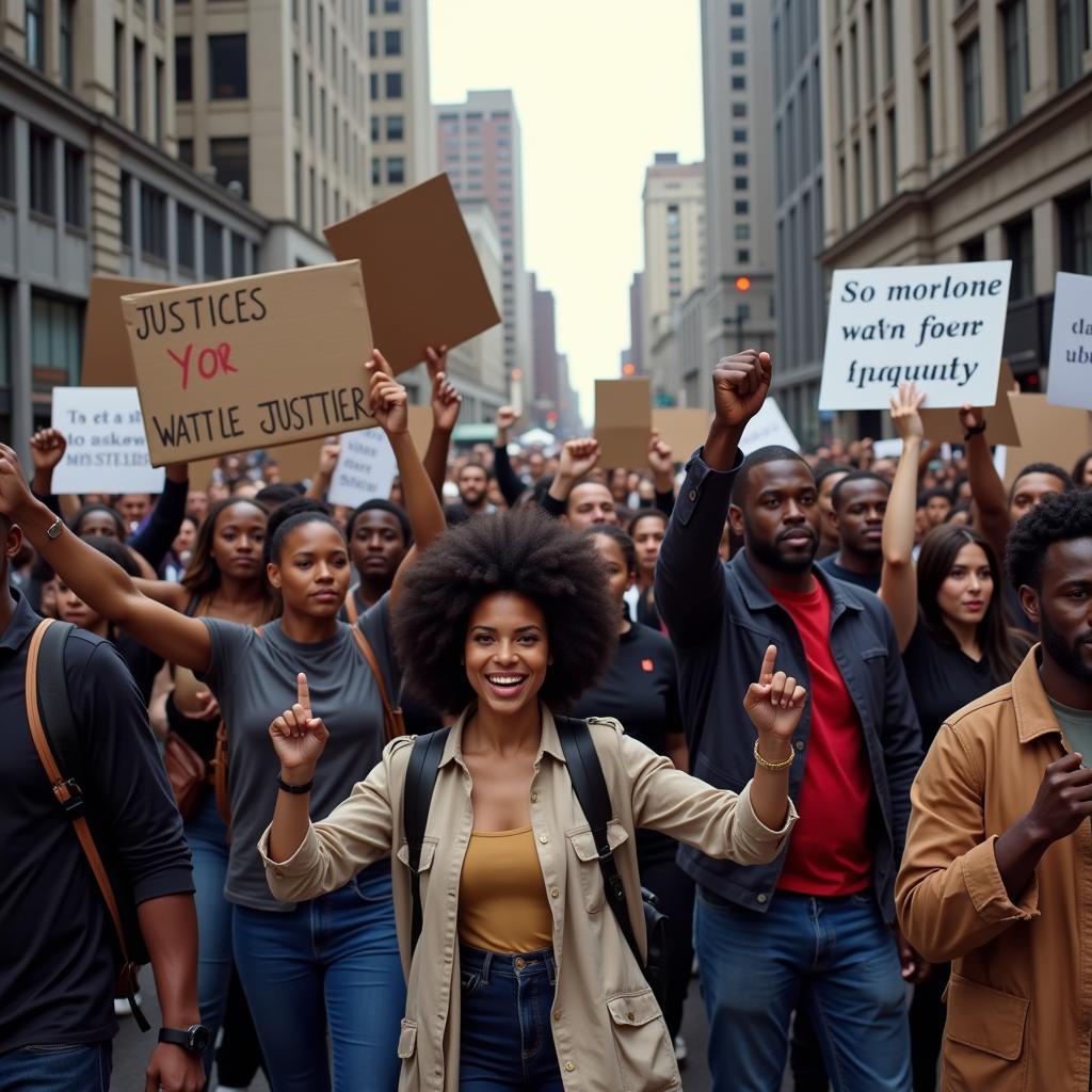 African American Activists Marching for Justice