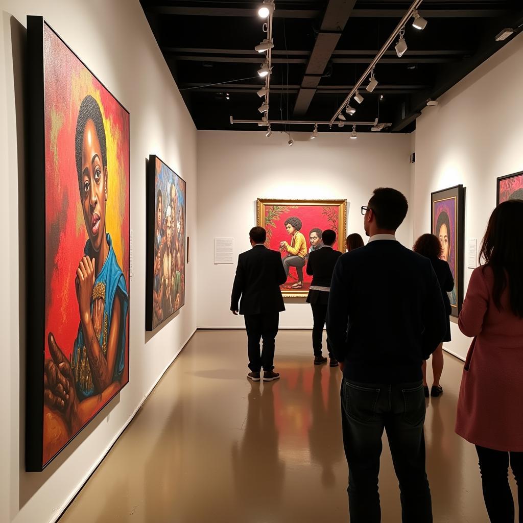 Visitors admire a powerful collection of African American art