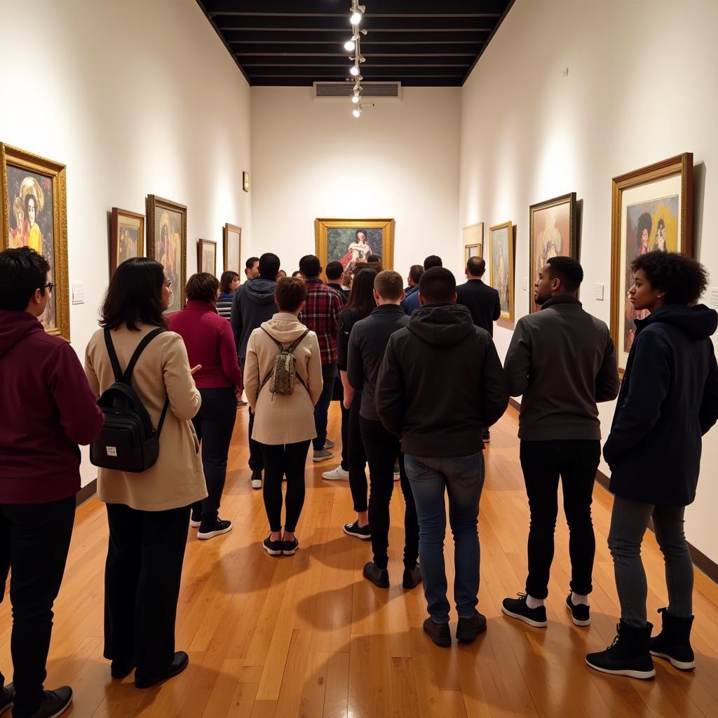 Visitors Engaging with African American Art