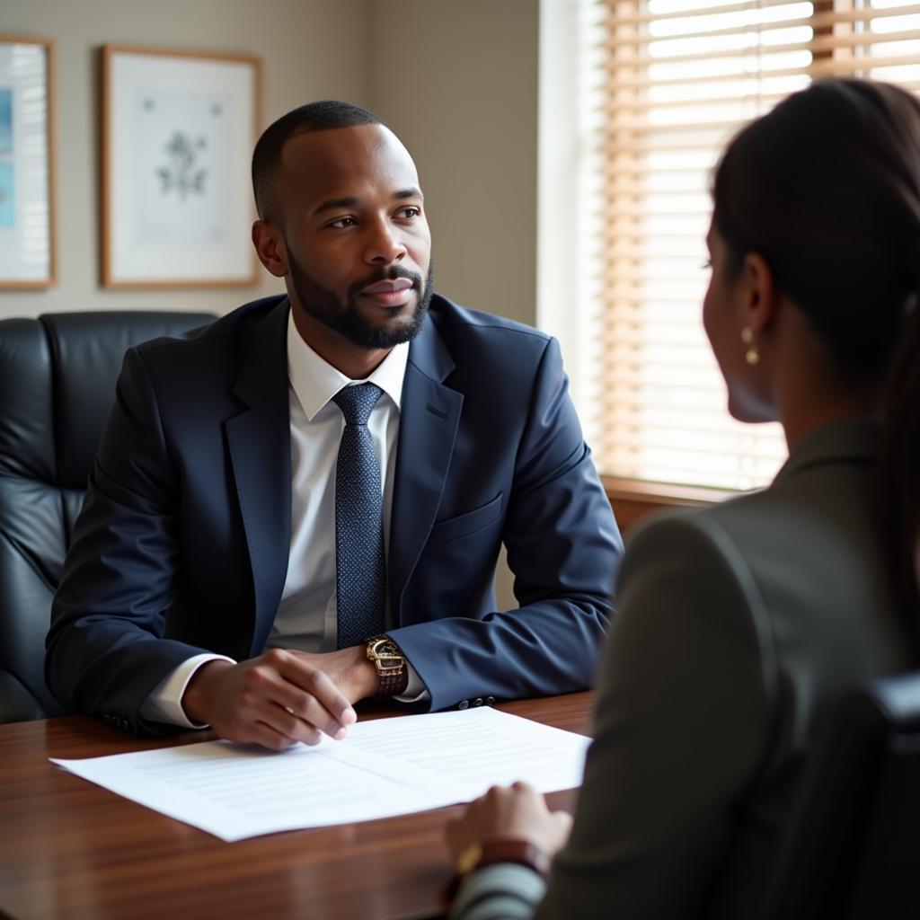 Oklahoma City Attorney Discussing Legal Strategy with Client