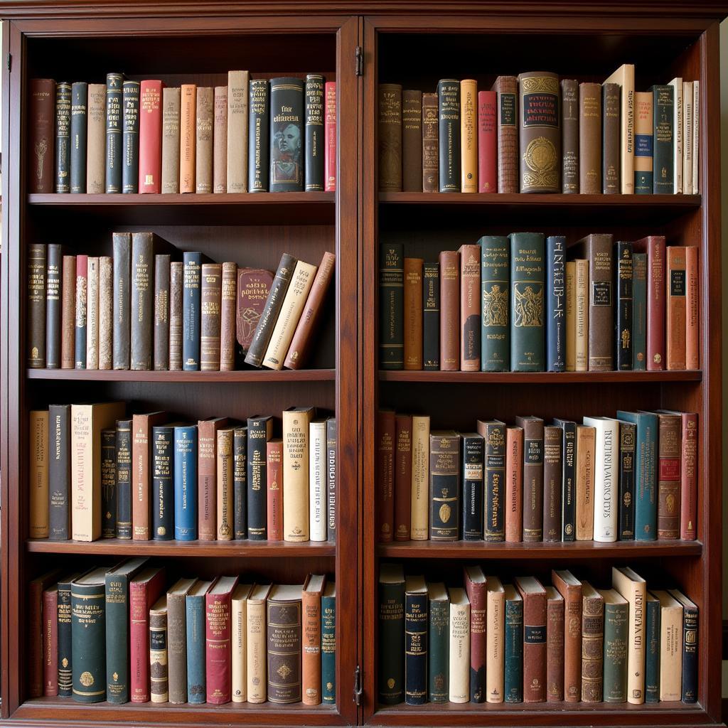 A bookshelf filled with classic and contemporary African American literature