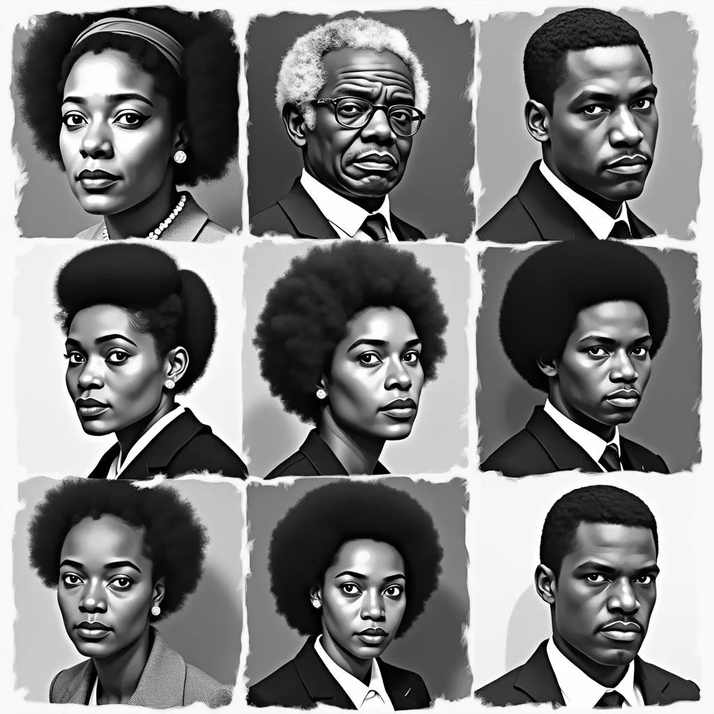 Black and white portraits of famous African American authors