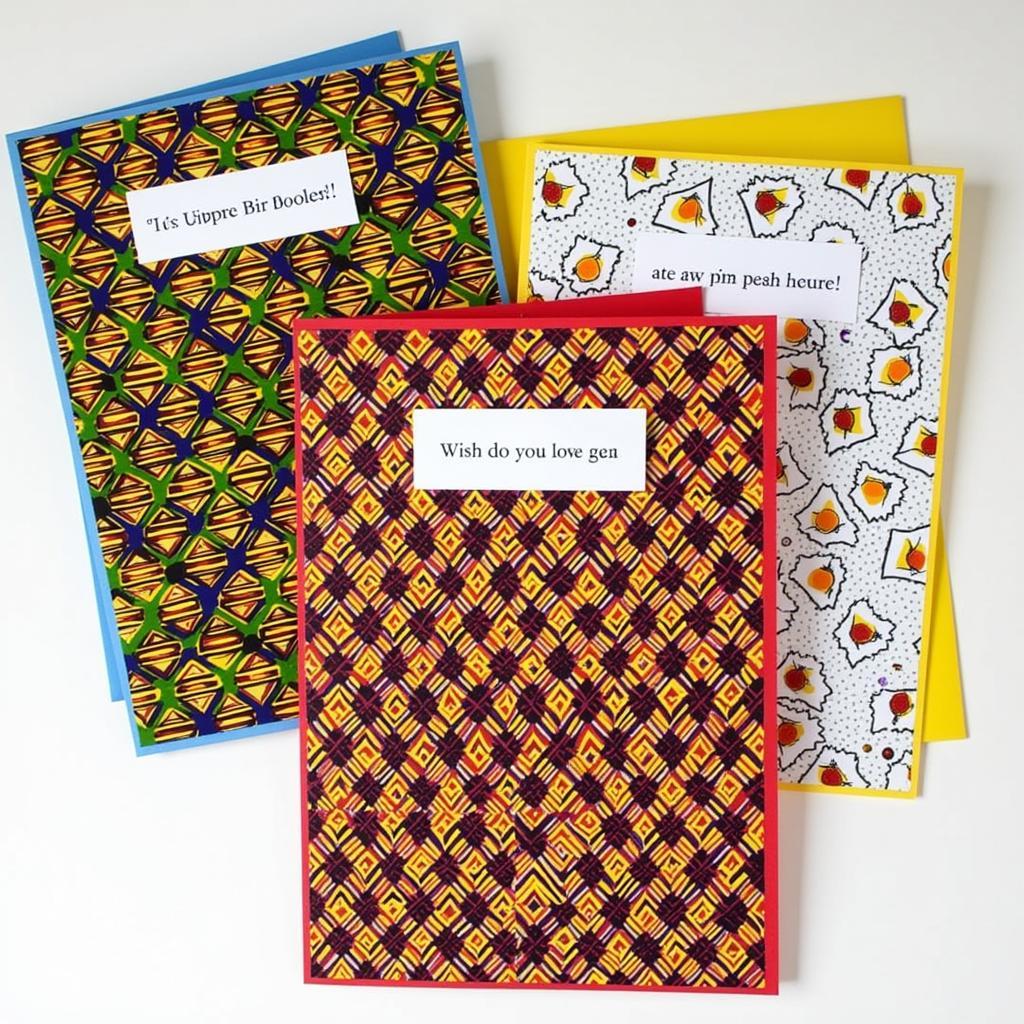 Birthday Cards with Kente Cloth Patterns