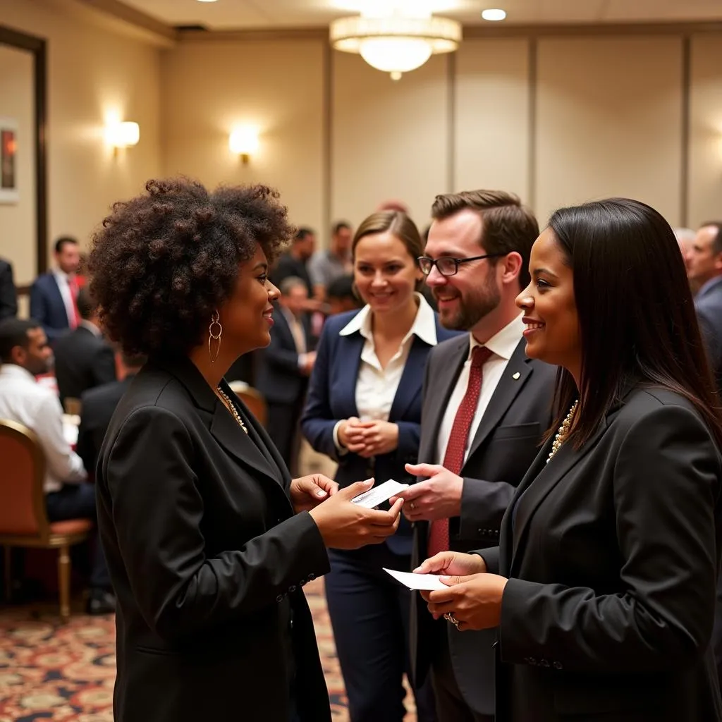 Business professionals networking at an African American Chamber of Commerce Empowerment Luncheon