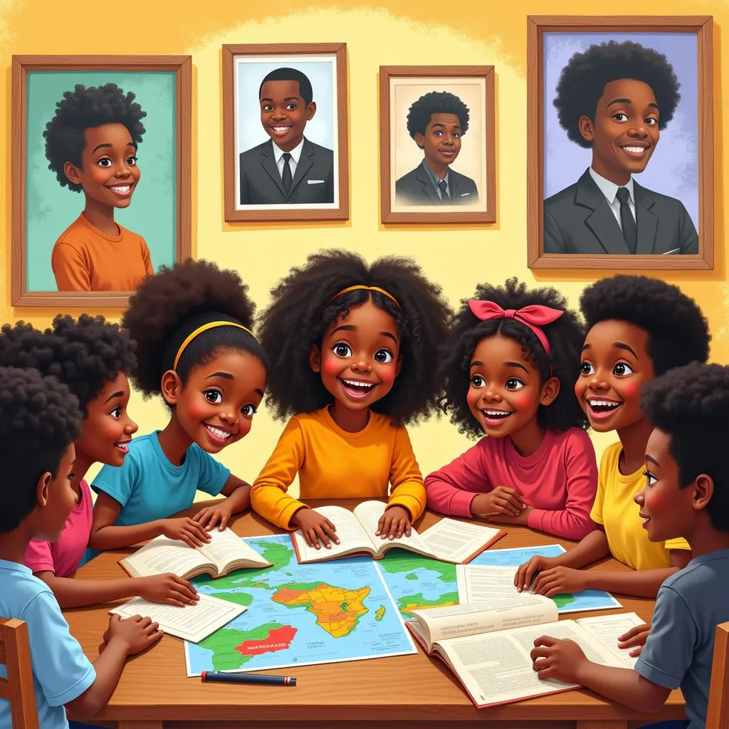 African American Children Learning About Their Heritage