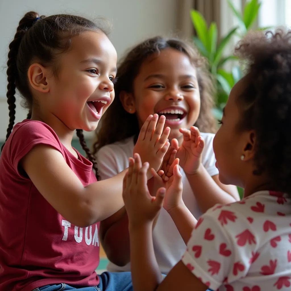 Children Playing Hand-Clapping Game