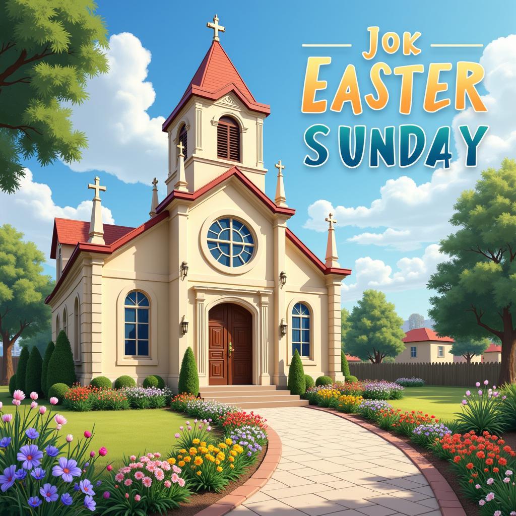 A church beautifully decorated for an Easter Sunday celebration