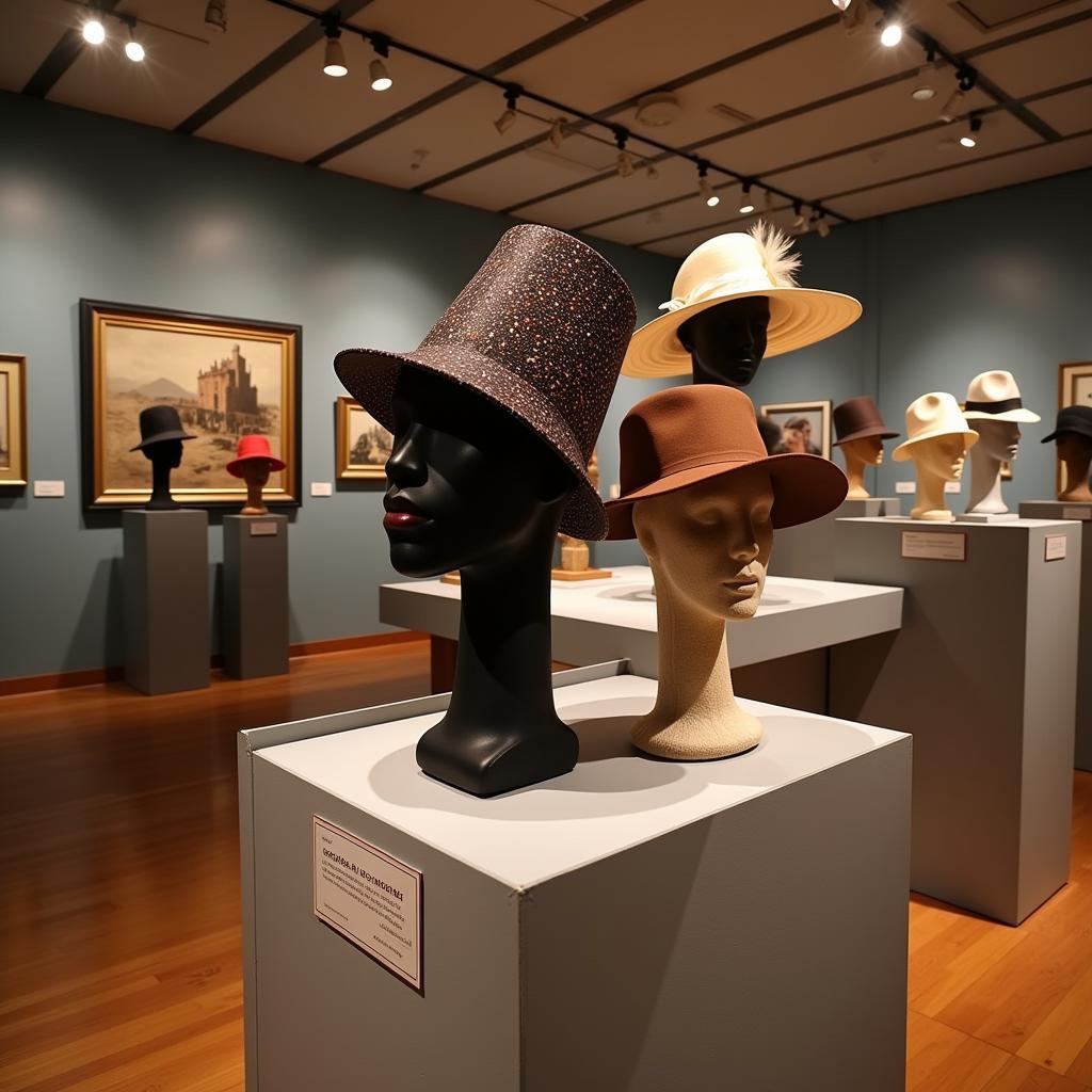 An exhibition showcasing historical and contemporary African American church hats