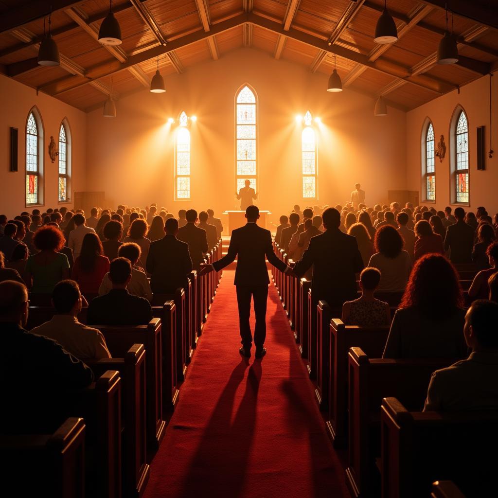 Joyful Congregation at an African American Church Service