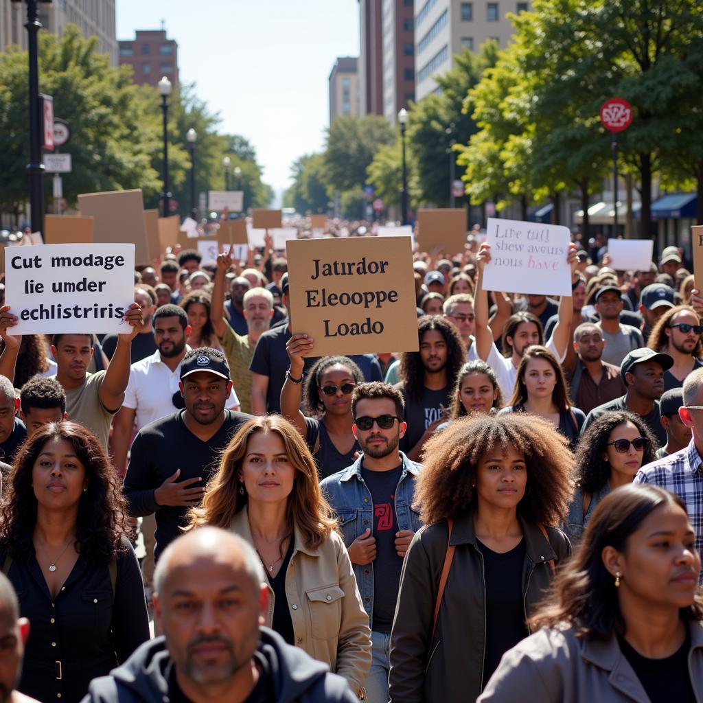 Protesters Marching for Civil Rights