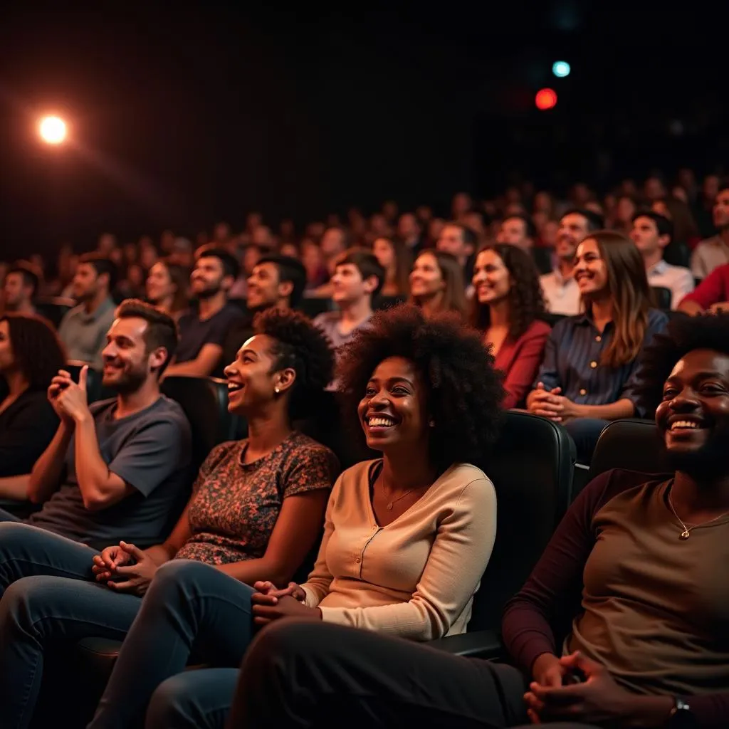 Audience Watching African American Comedy Movie