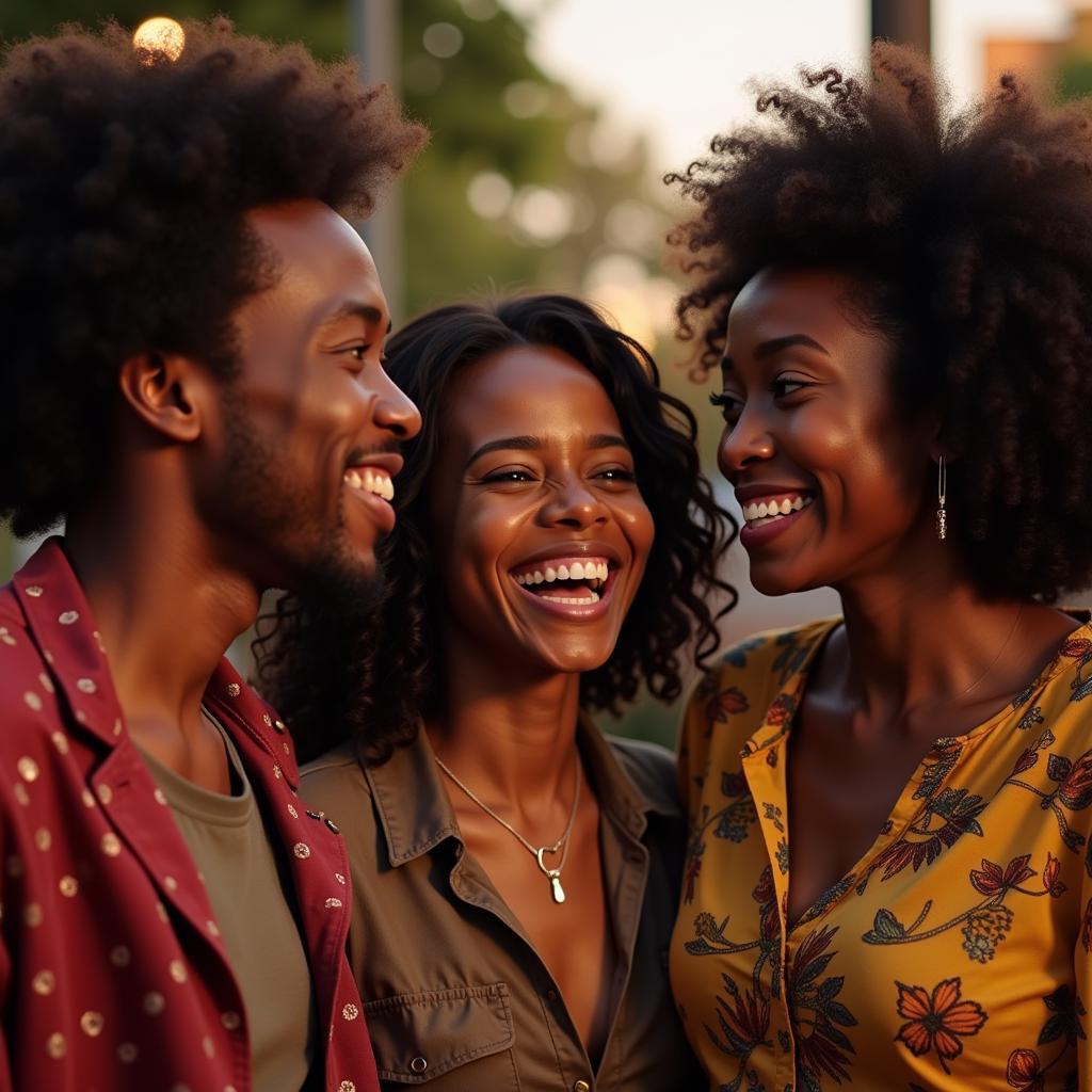 A group of diverse people coming together in celebration.