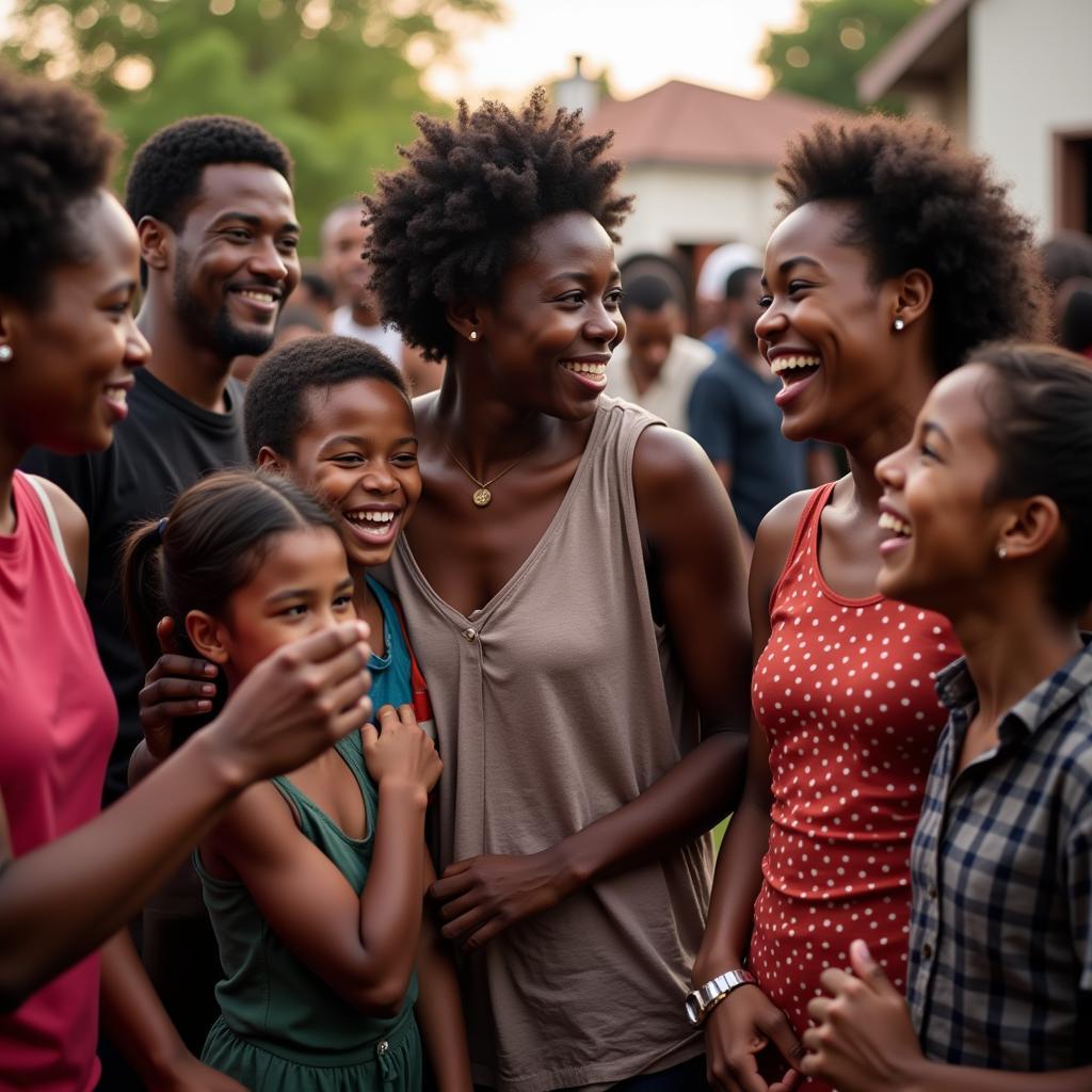 A vibrant gathering of an African American community, showcasing their rich cultural heritage and social connections.