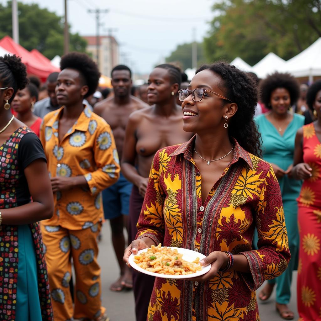  A vibrant African American cultural festival filled with music, dance, and food