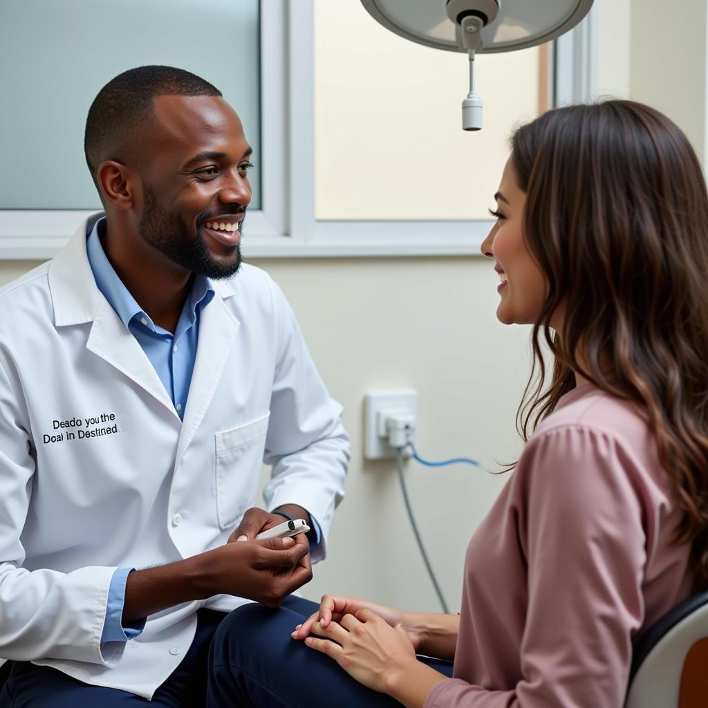 African American Dentist Interacting with Patient