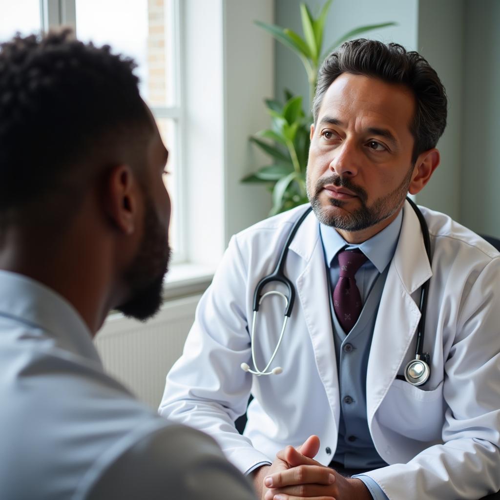 Doctor talking to patient about quitting smoking