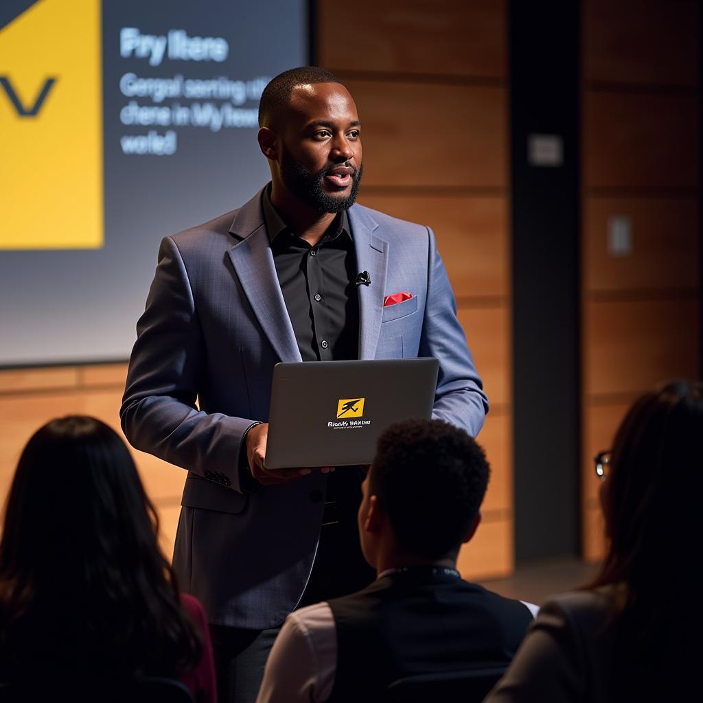 African American Entrepreneur Giving Presentation