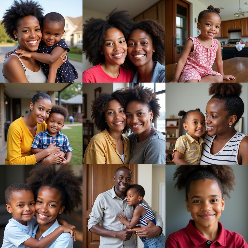 Diverse African American Families in Different Settings Across America