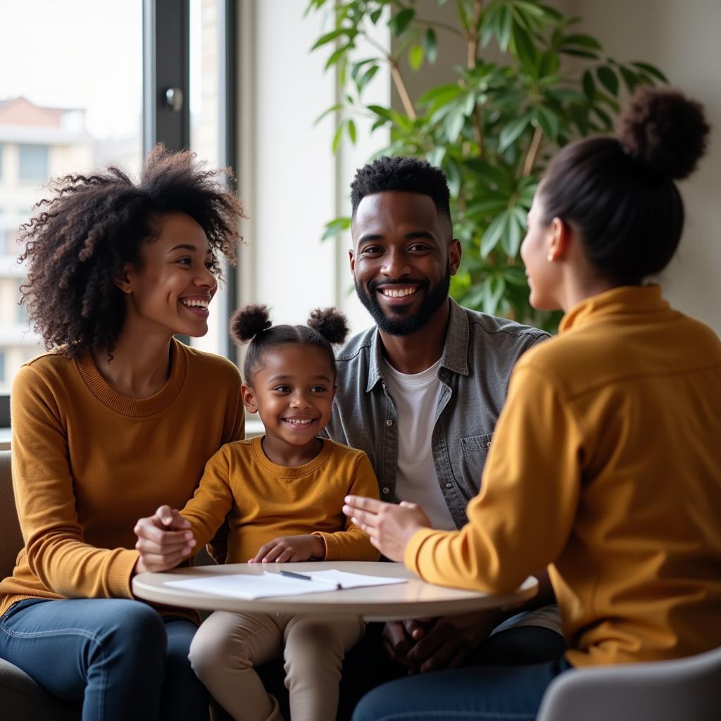 African American Family Meeting with Adoption Counselor