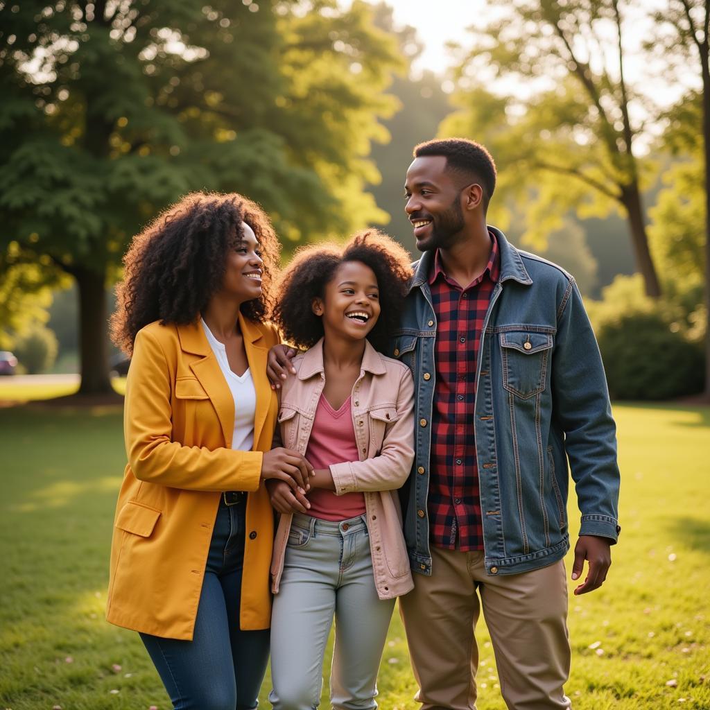 Family enjoying a sunny day at a Canton park