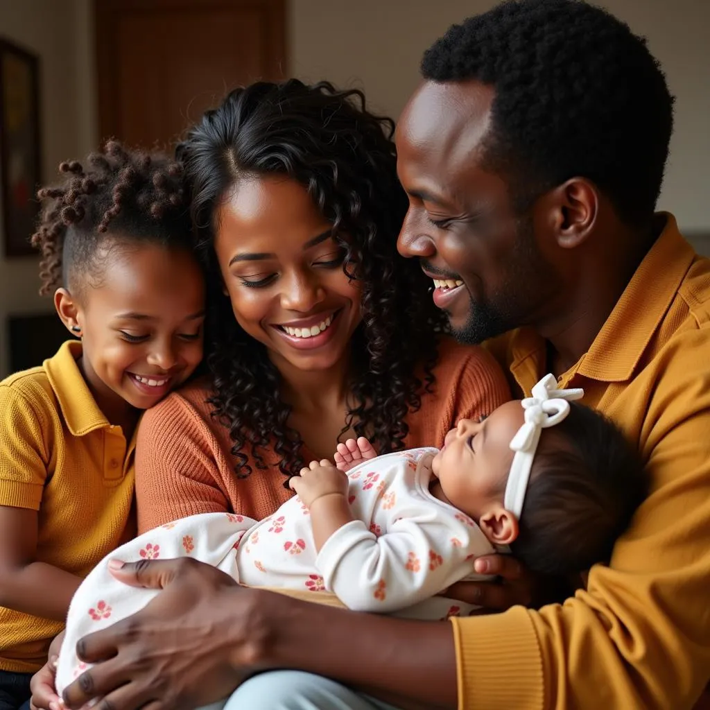 Family Celebrating New Baby