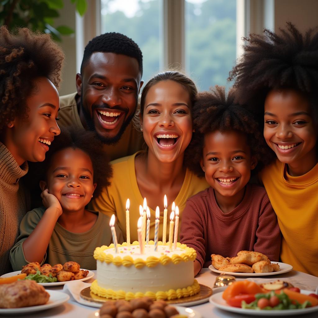 Family Celebrating a Birthday