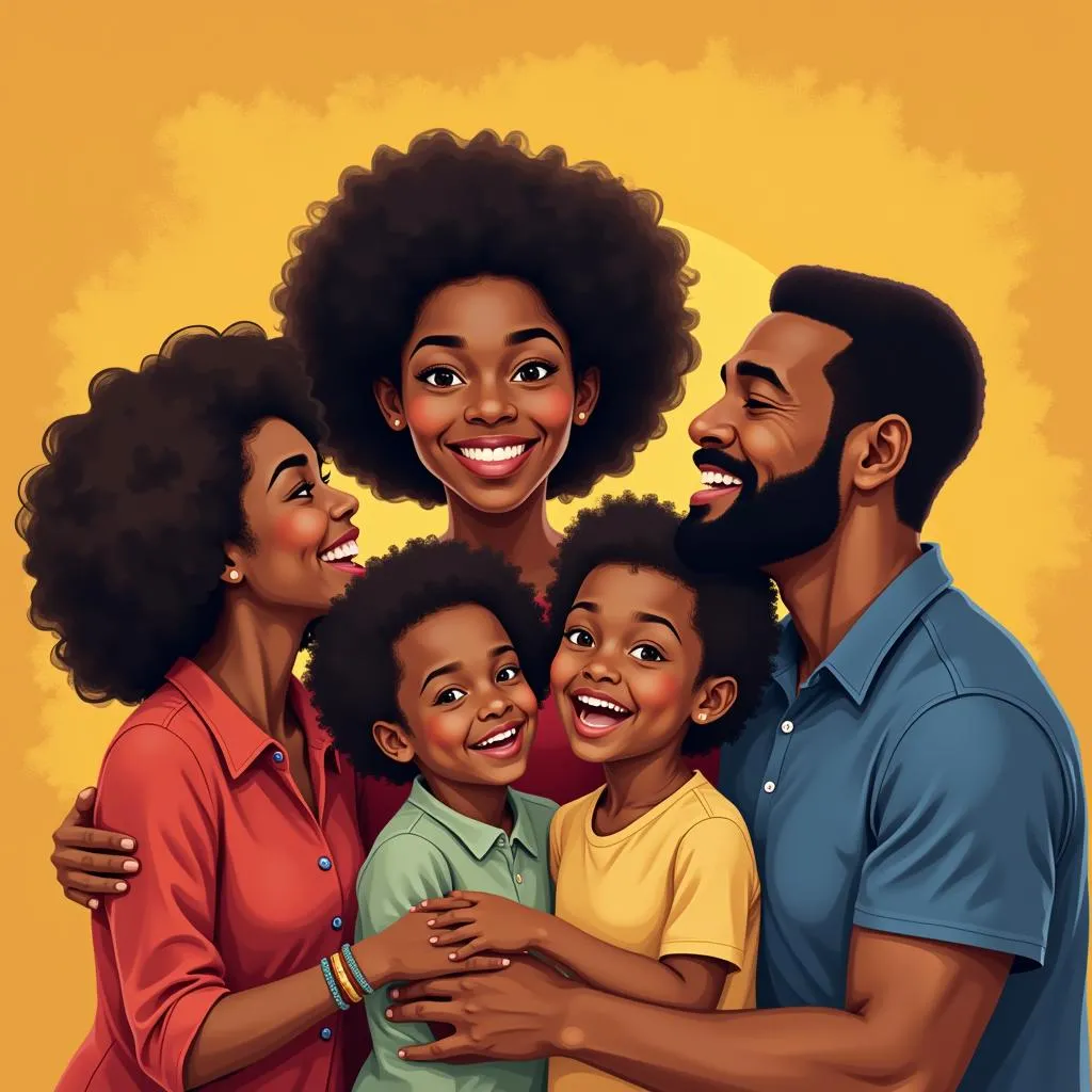 African American family celebrating Juneteenth