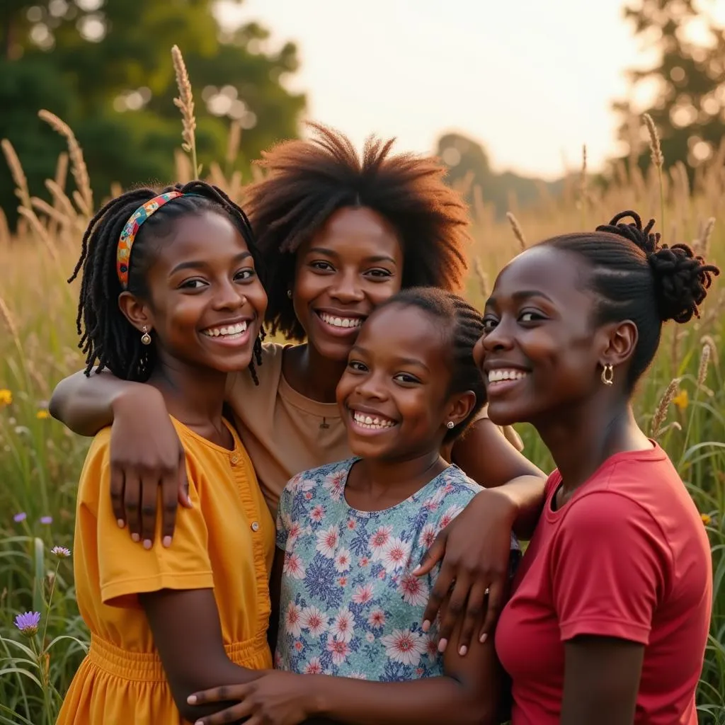 African American family celebrating Juneteenth