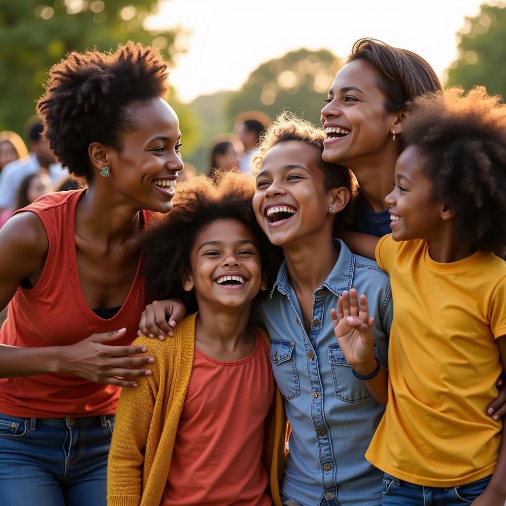 African American Family Celebrating Juneteenth