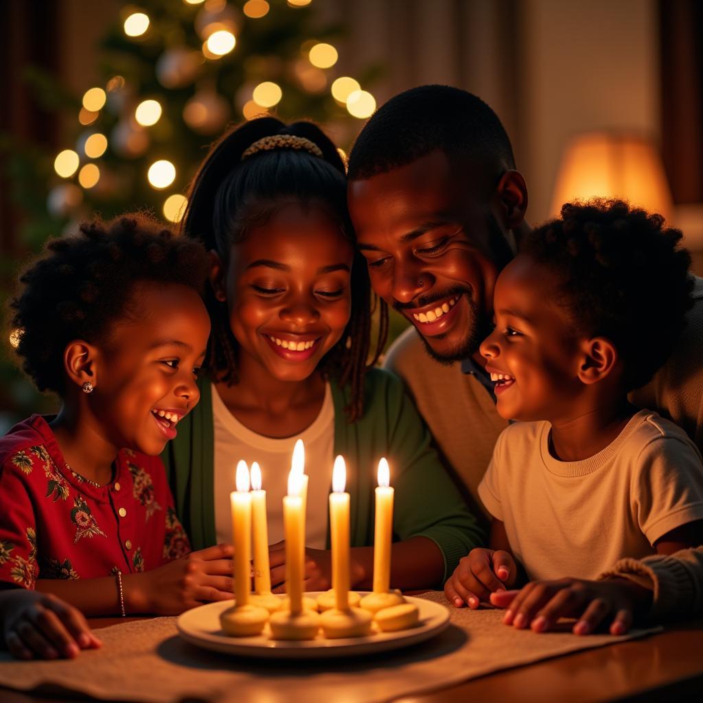 Family Celebrating Kwanzaa