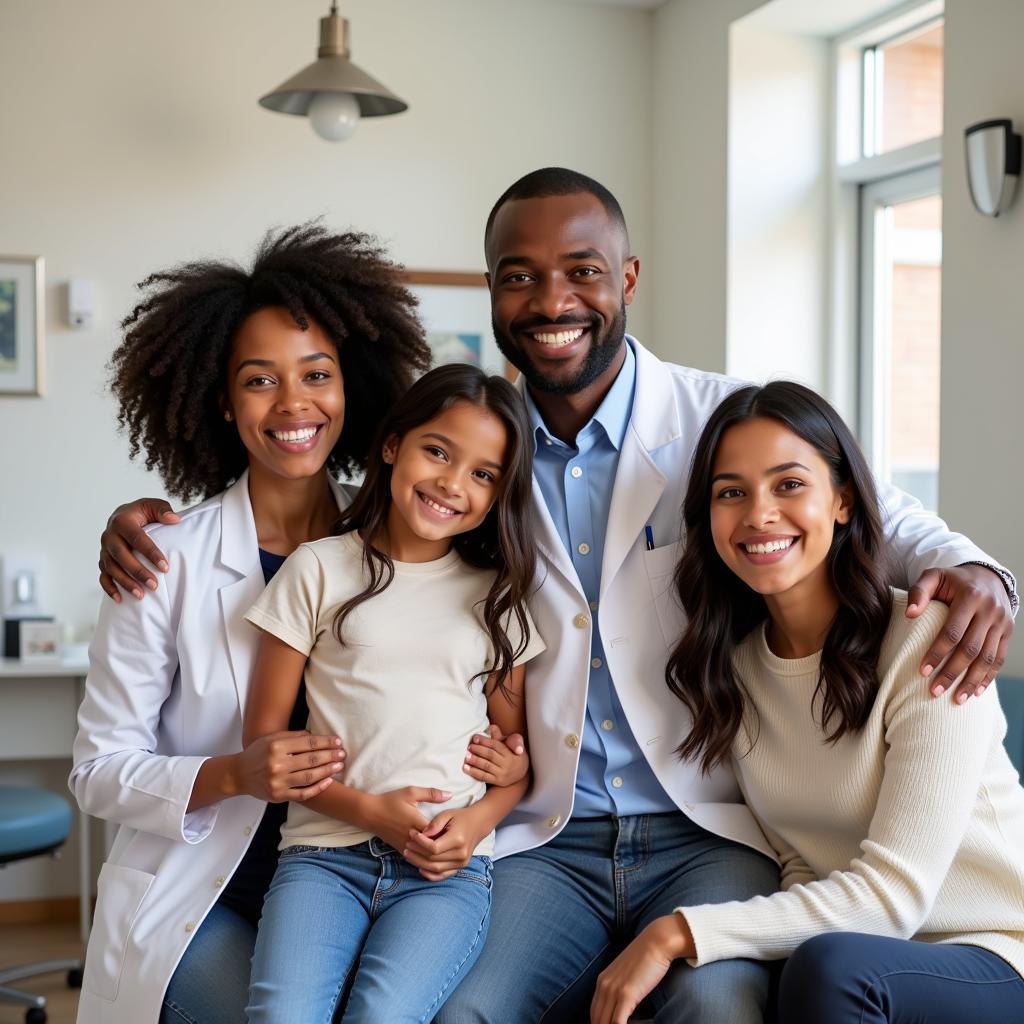 Family at the dentist in Raleigh