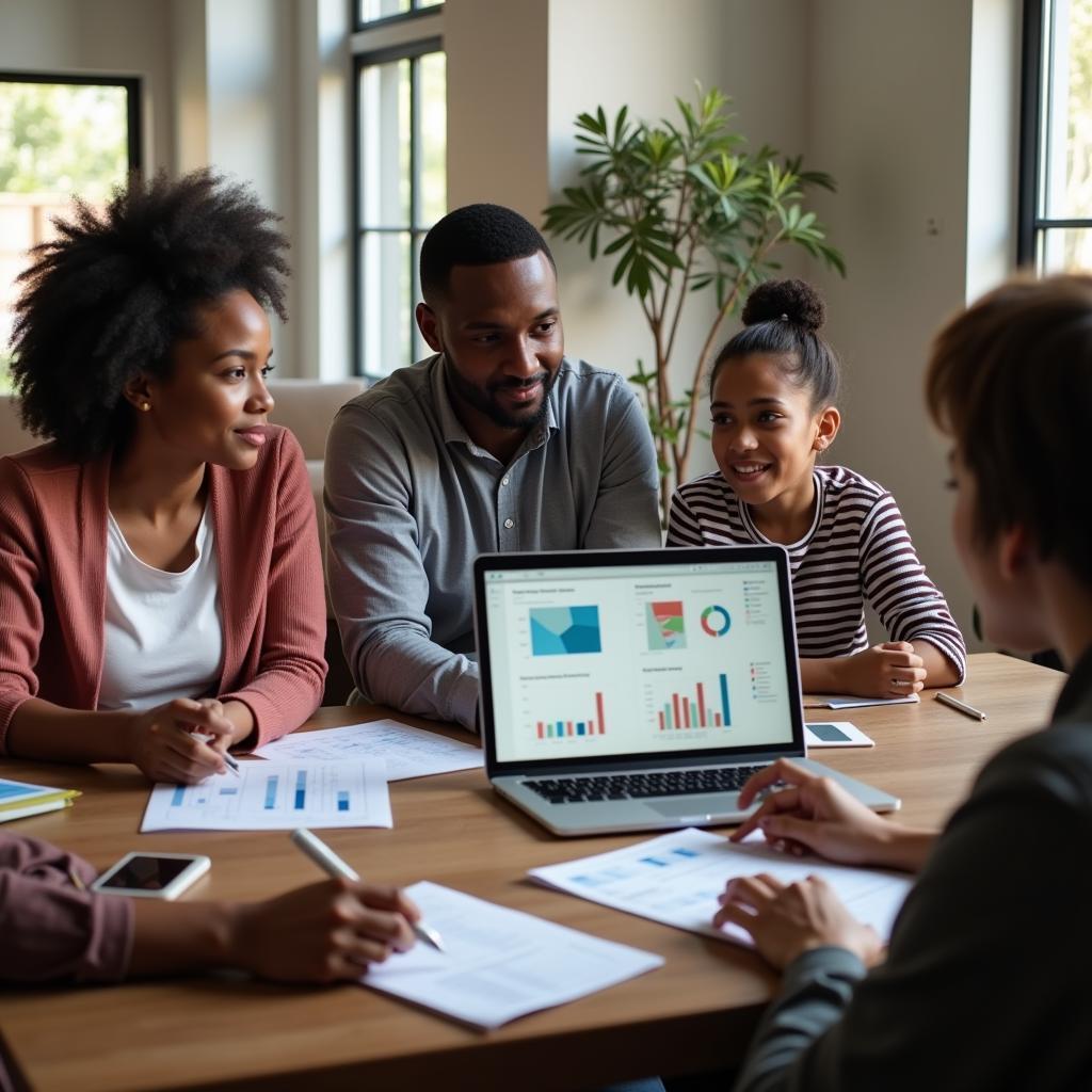 African American Family Discussing Finances with a Financial Advisor